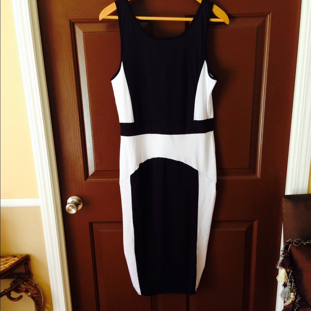 Black White Bodycon Party Dress